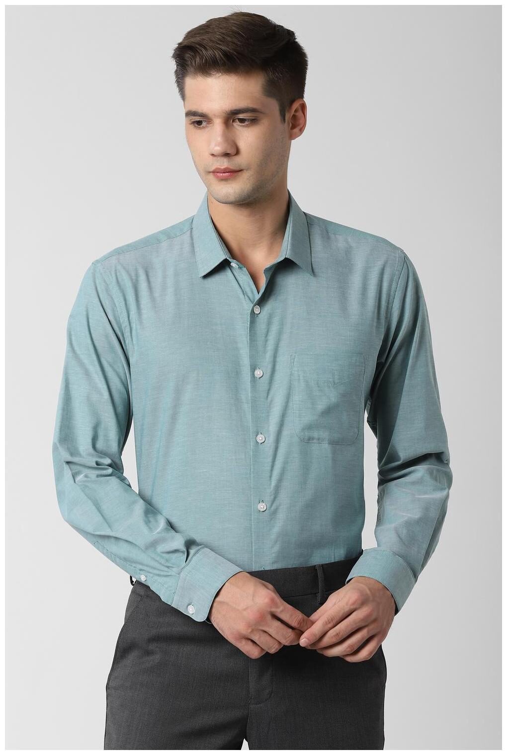 

Peter England Men Regular fit Formal Shirt - Green