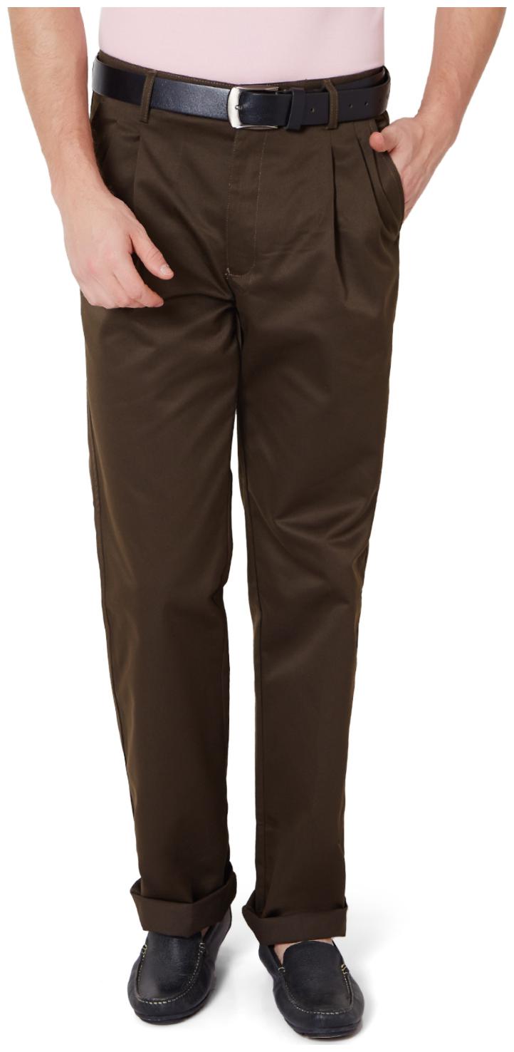 

Peter England Men Solid Regular Fit Formal Trouser - Brown