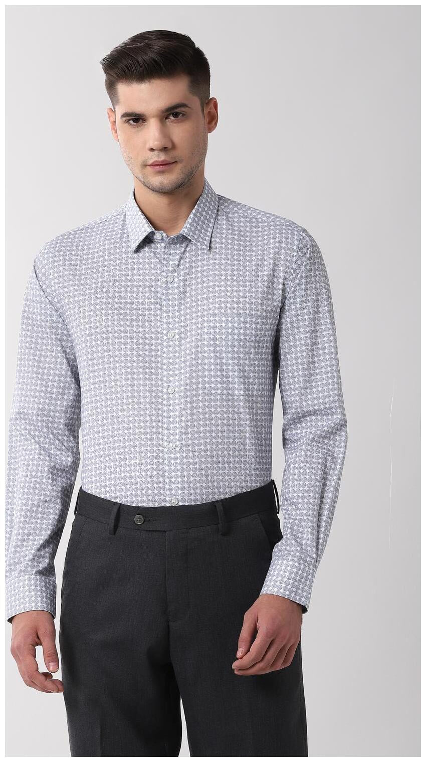 

Peter England Men Slim fit Formal Shirt - Grey