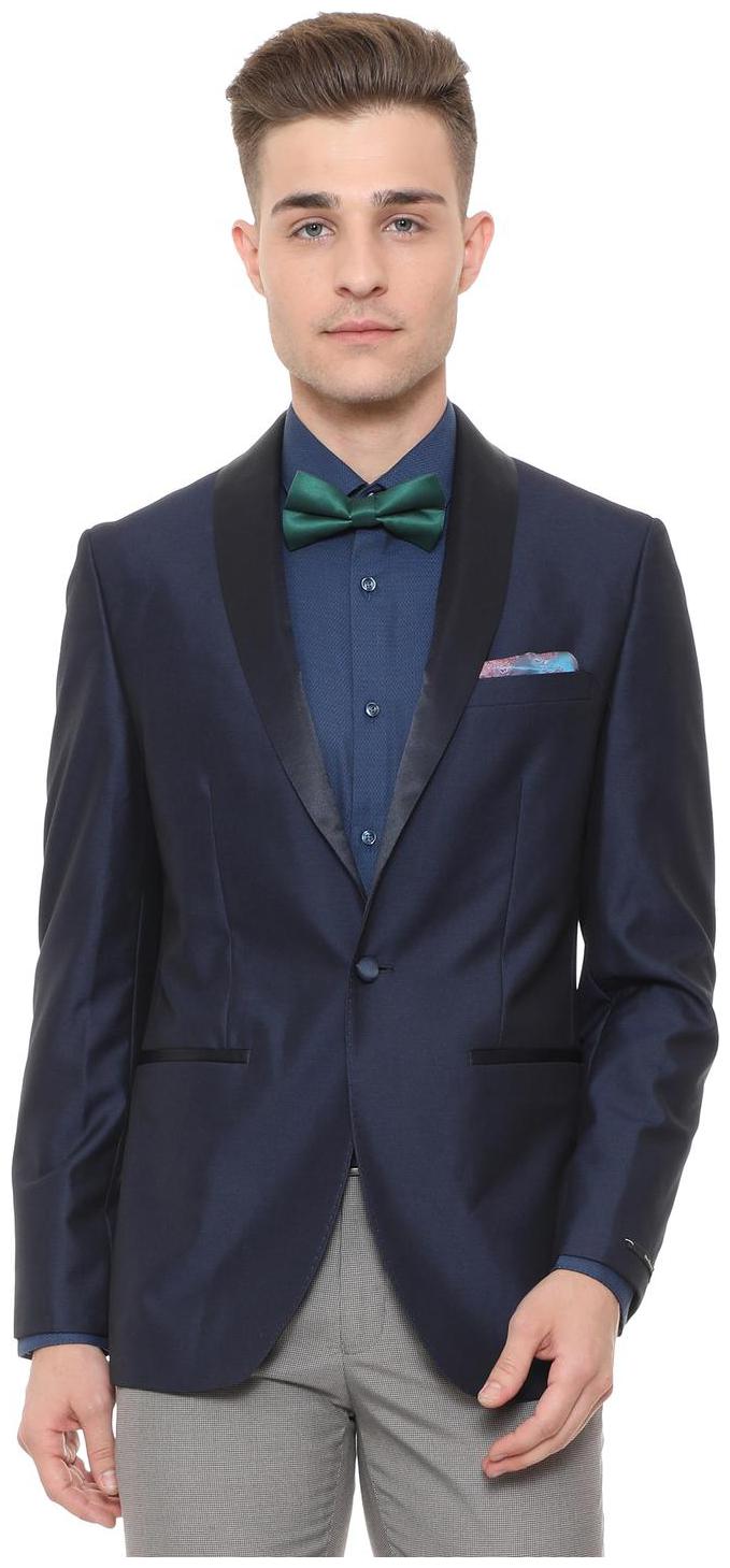

Peter England Men Blue Solid Slim fit Single Breasted Blazer