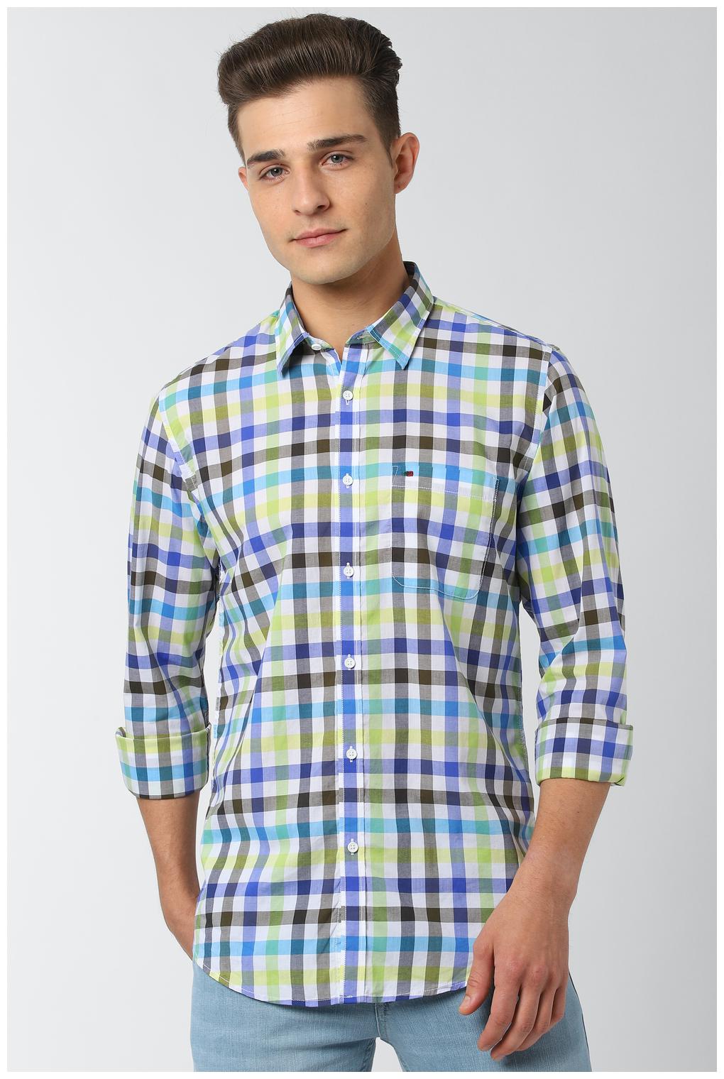 

Peter England Men Multi Checked Slim Fit Casual Shirt