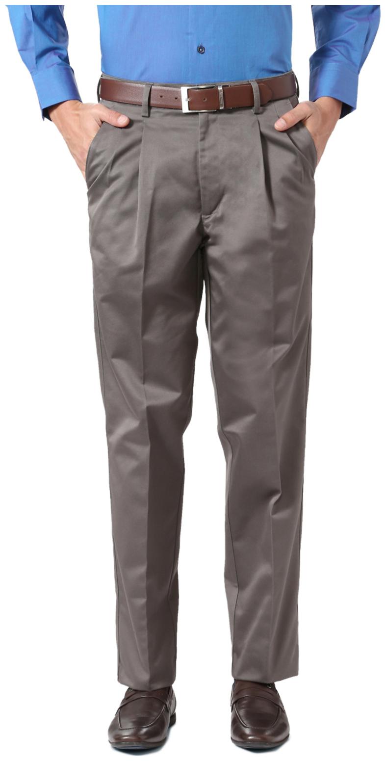 

Peter England Men Solid Regular Fit Formal Trouser - Grey