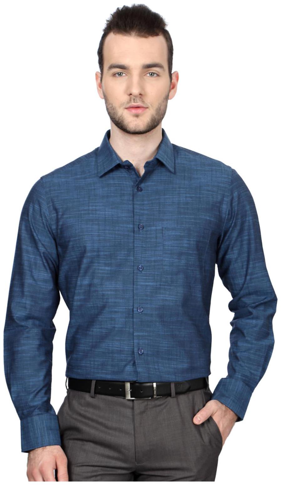 

Peter England Men Slim fit Formal Shirt - Blue