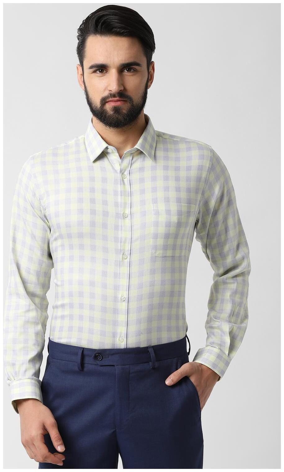 

Peter England Men Slim fit Formal Shirt - Green
