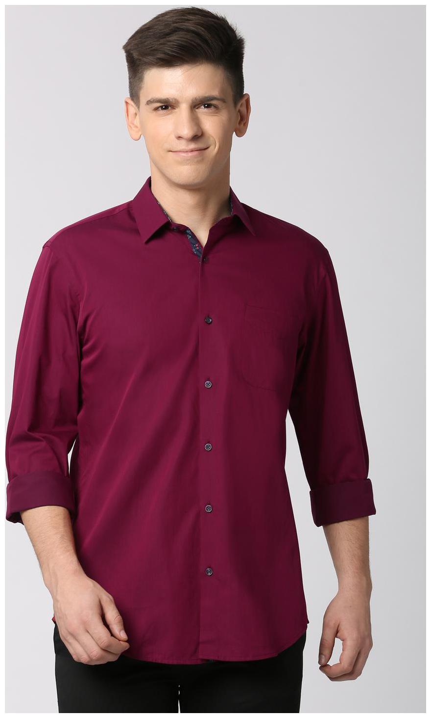 

Peter England Men Purple Solid Slim Fit Casual Shirt