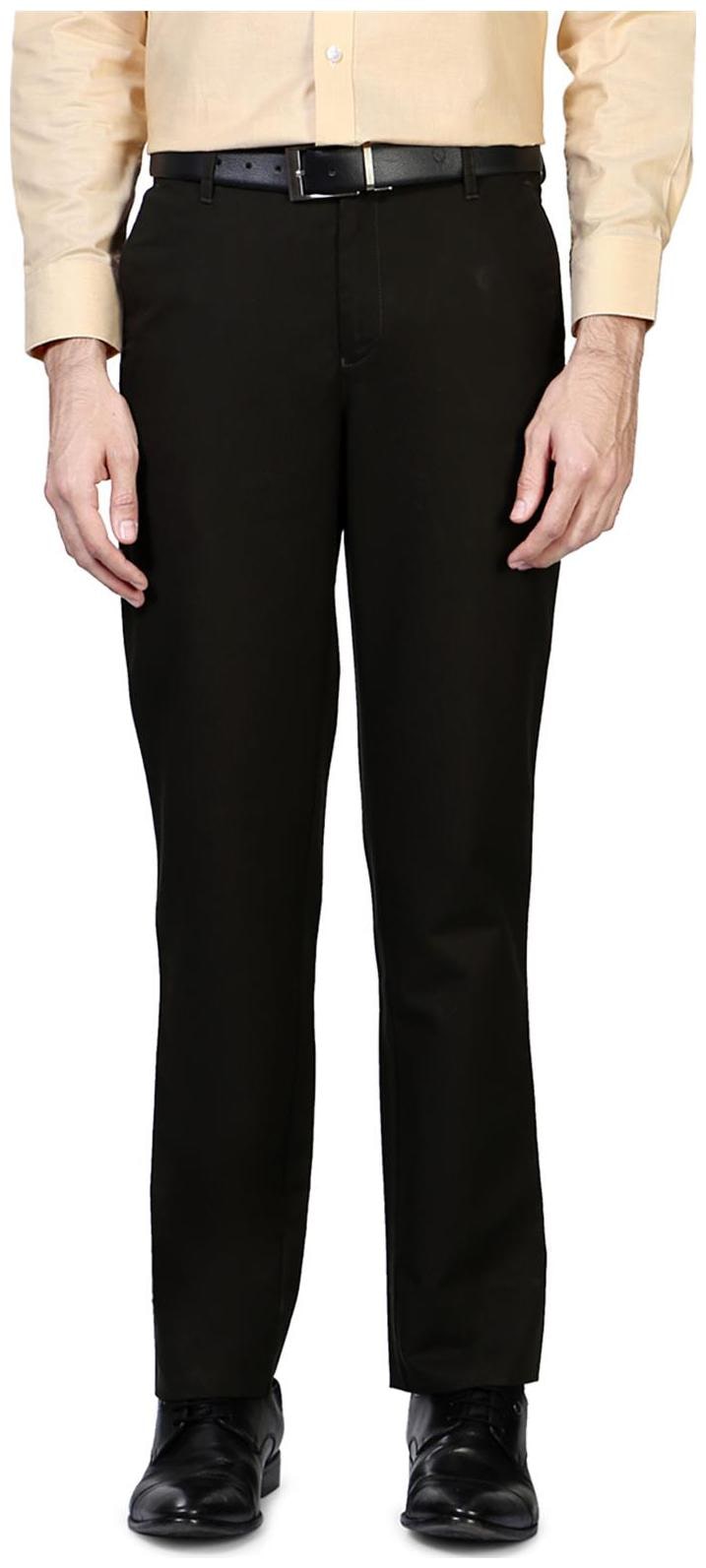 

Peter England Men Solid Slim Fit Formal Trouser - Black
