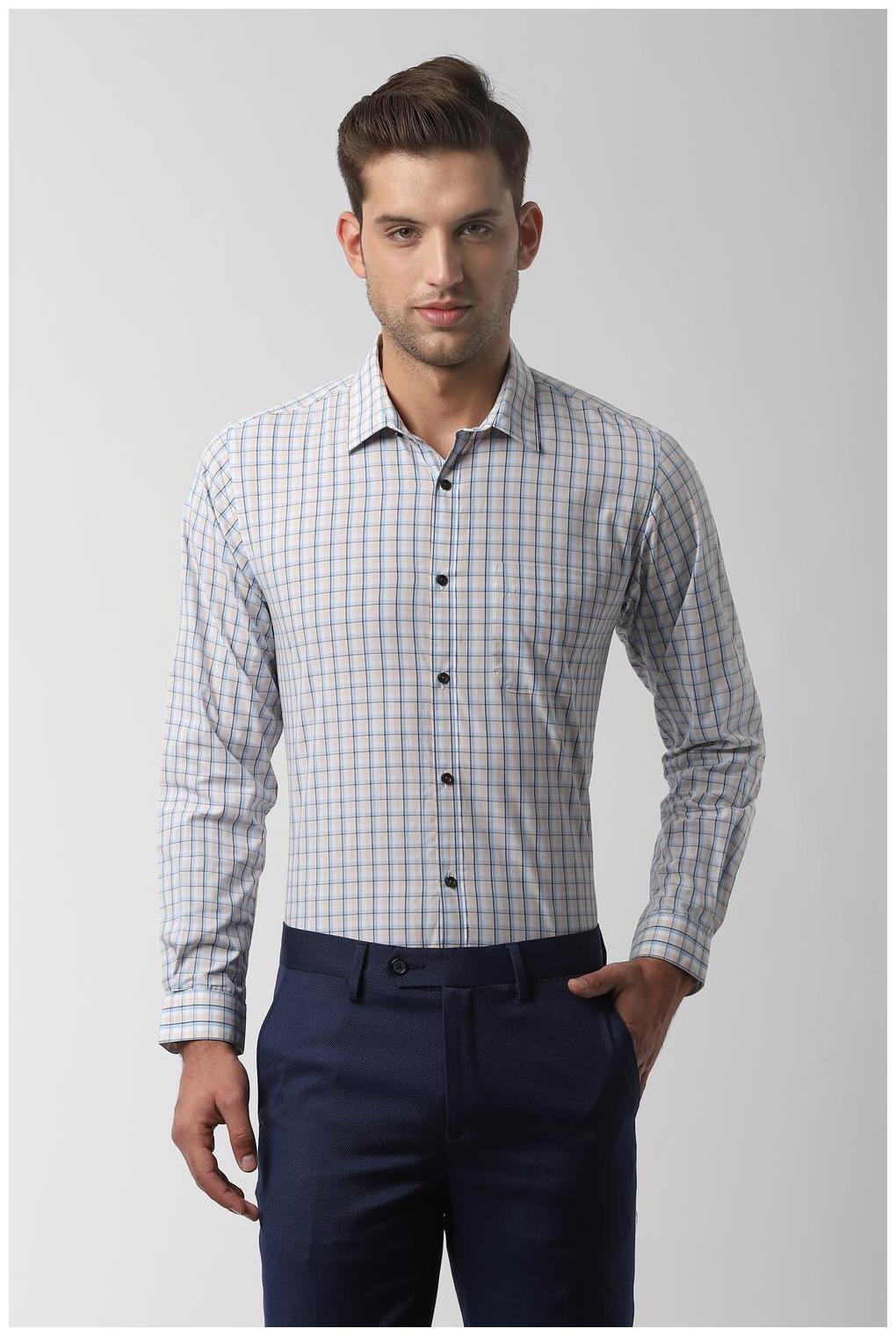 

Peter England Men Slim fit Formal Shirt - Beige