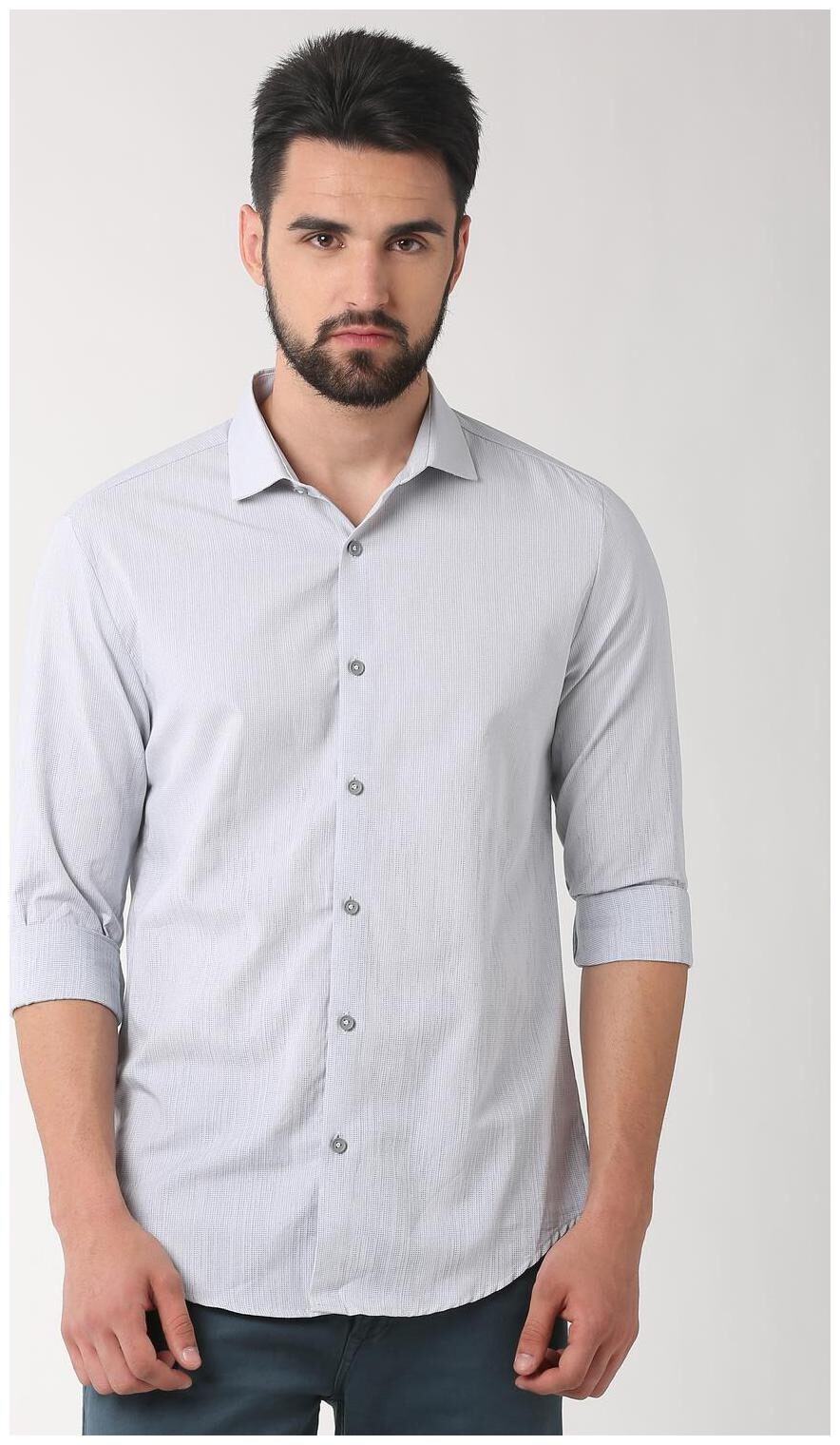 

Peter England Men White Solid Slim Fit Casual Shirt