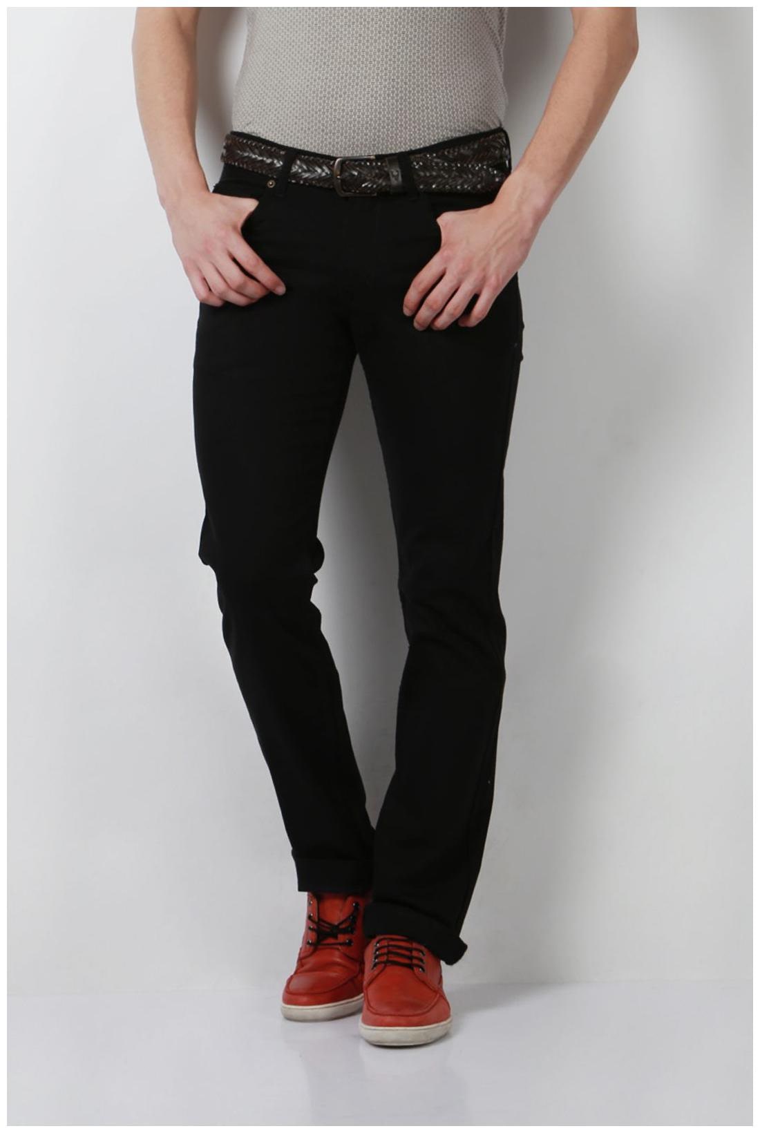 

Peter England Men Black Tapered Fit Jeans