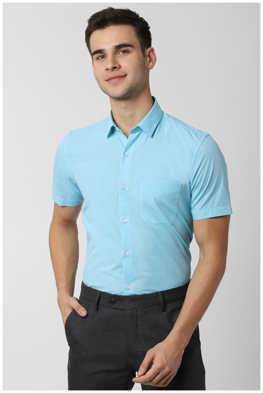 

Peter England Men Slim fit Formal Shirt - Blue