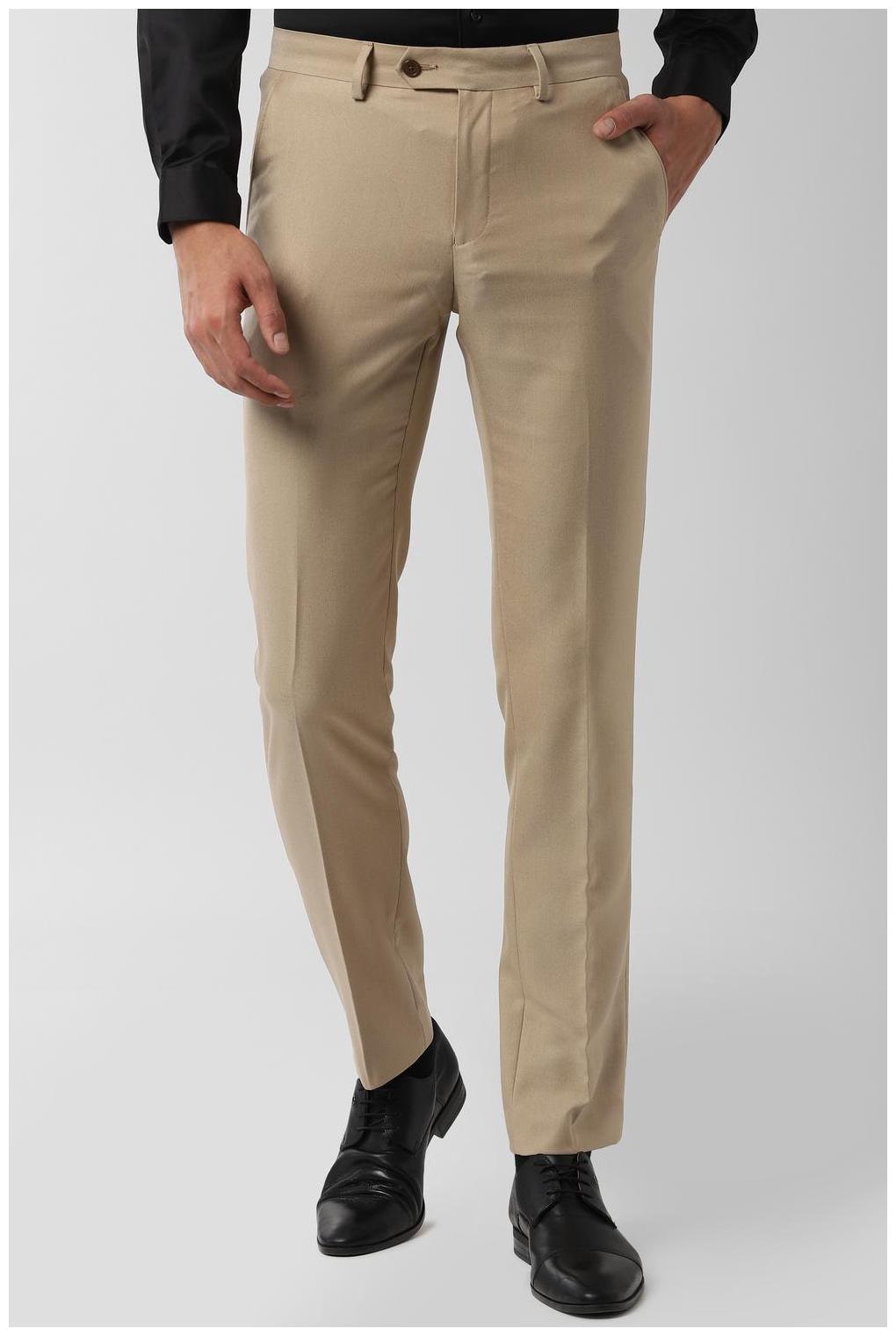 

Peter England Men Textured Slim Fit Formal Trouser - Beige