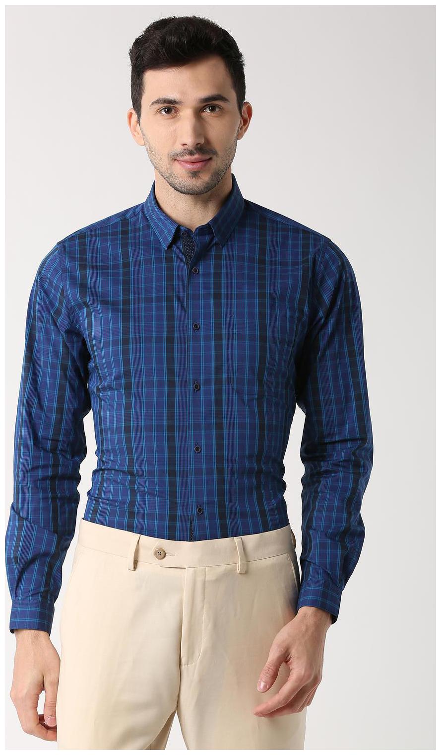 

Peter England Men Regular fit Formal Shirt - Blue