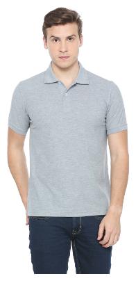

Peter England Men Grey Regular fit Cotton Blend Polo collar T-Shirt - Pack Of 1