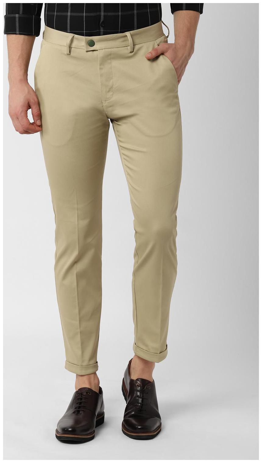 

Peter England Men Cotton BlendTRUE Trousers Beige