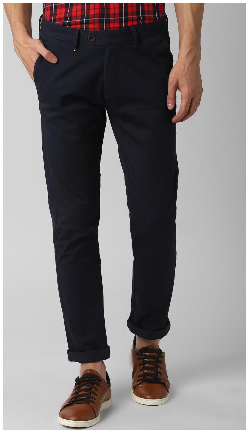 

Peter England Men Blue Solid Slim fit Regular trousers