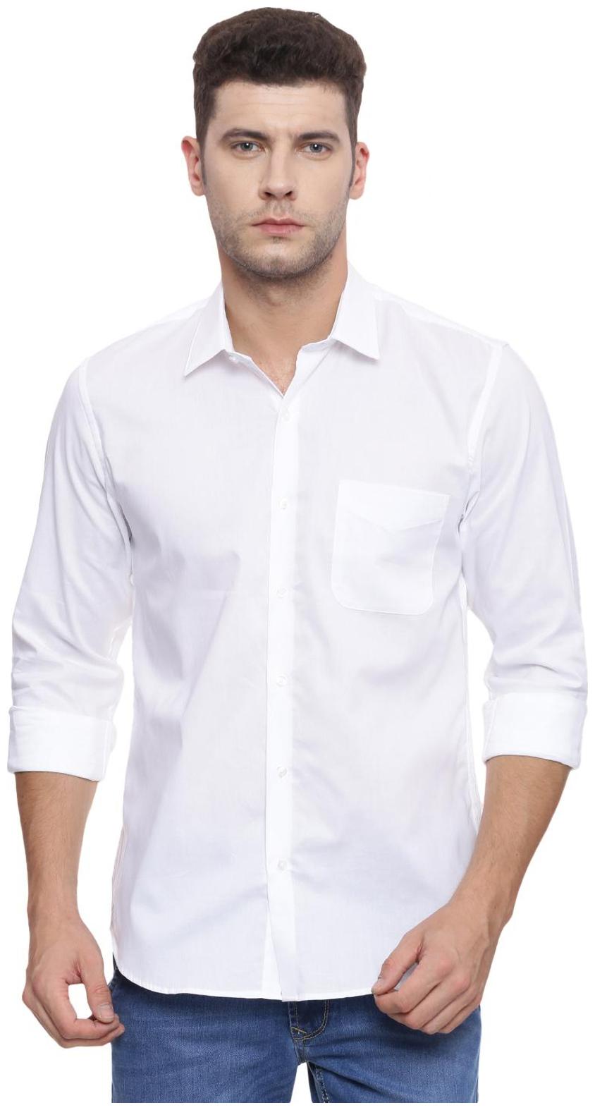 

Peter England Men White Solid Slim Fit Casual Shirt