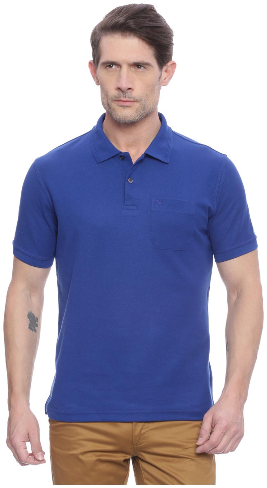 

Peter England Men Blue Regular fit Cotton Blend Polo collar T-Shirt - Pack Of 1