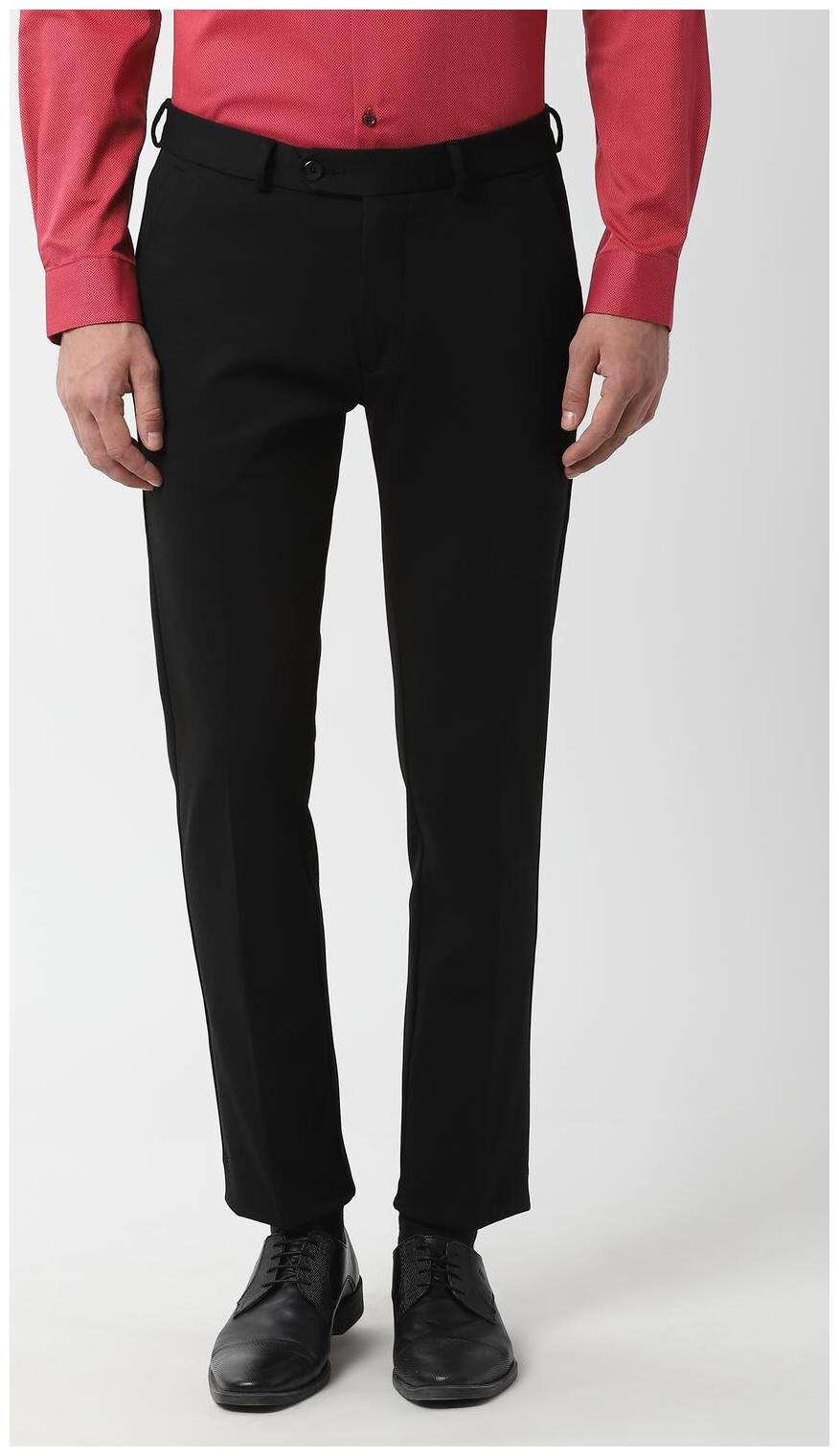 

Peter England Men Solid Slim Fit Formal Trouser - Black