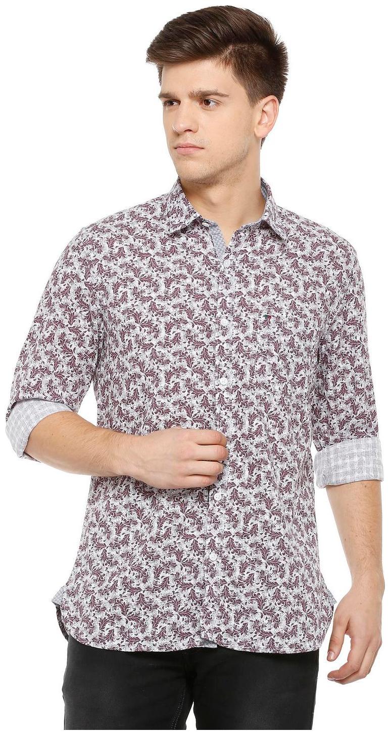 

Peter England Men Purple Printed Slim Fit Casual Shirt