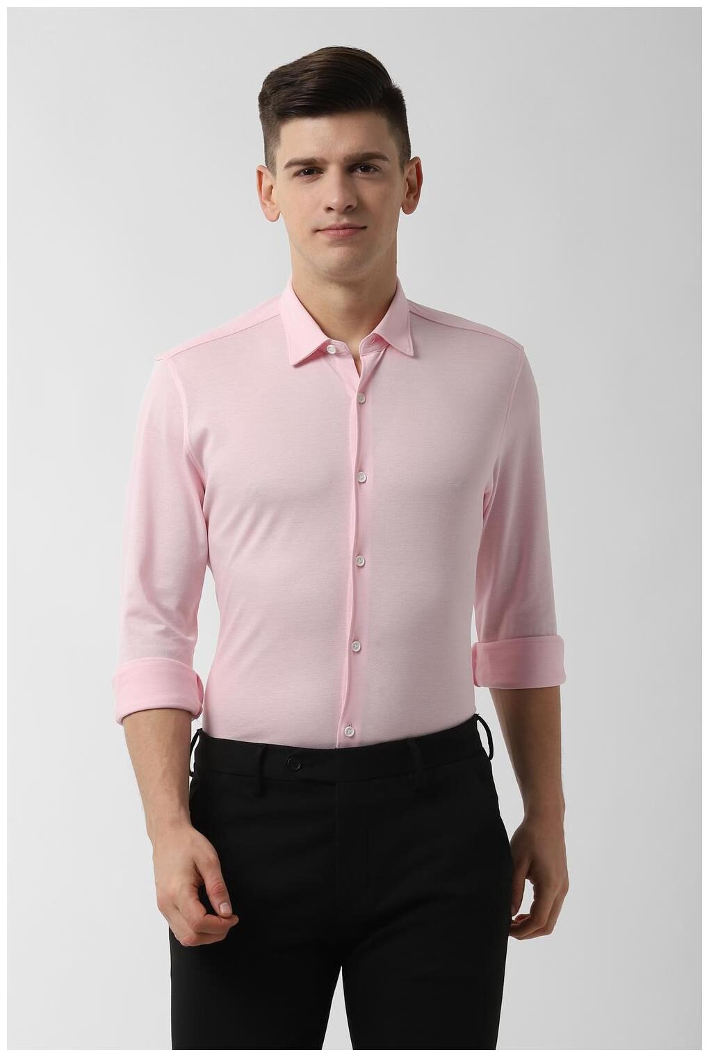 

Peter England Men Super slim fit Formal Shirt - Pink