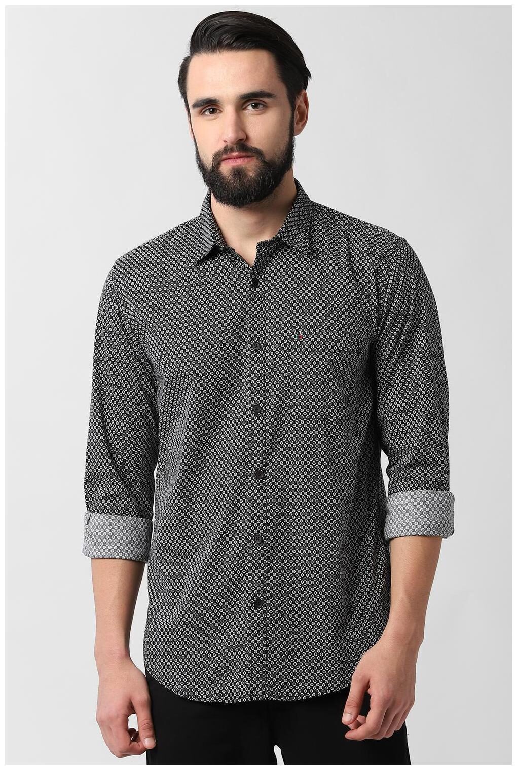 

Peter England Men Black Polka Dots Slim Fit Casual Shirt