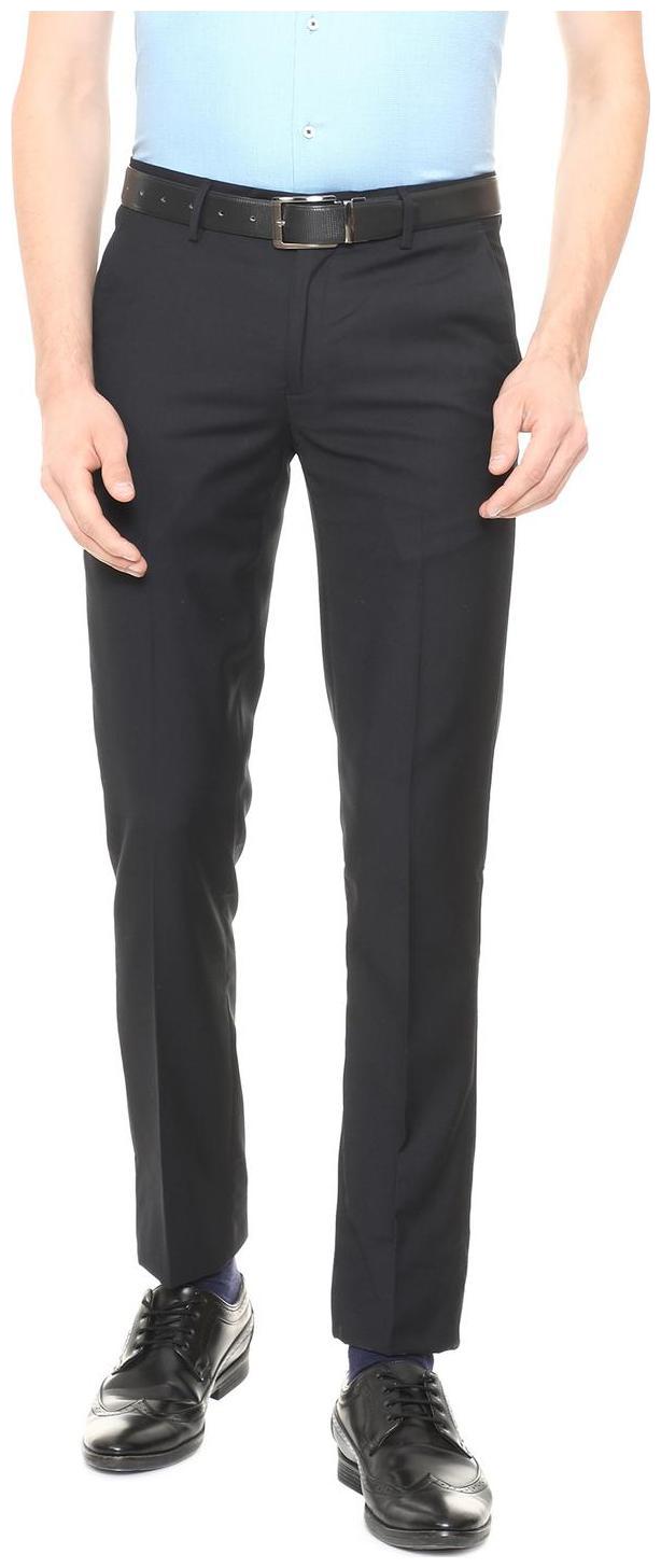 

Peter England Men Solid Slim Fit Formal Trouser - Black