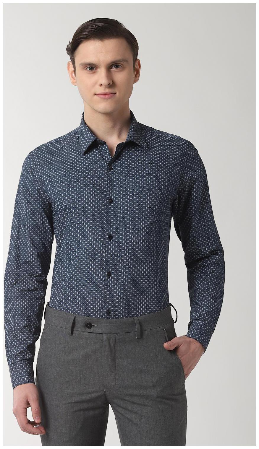 

Peter England Men Slim fit Formal Shirt - Blue