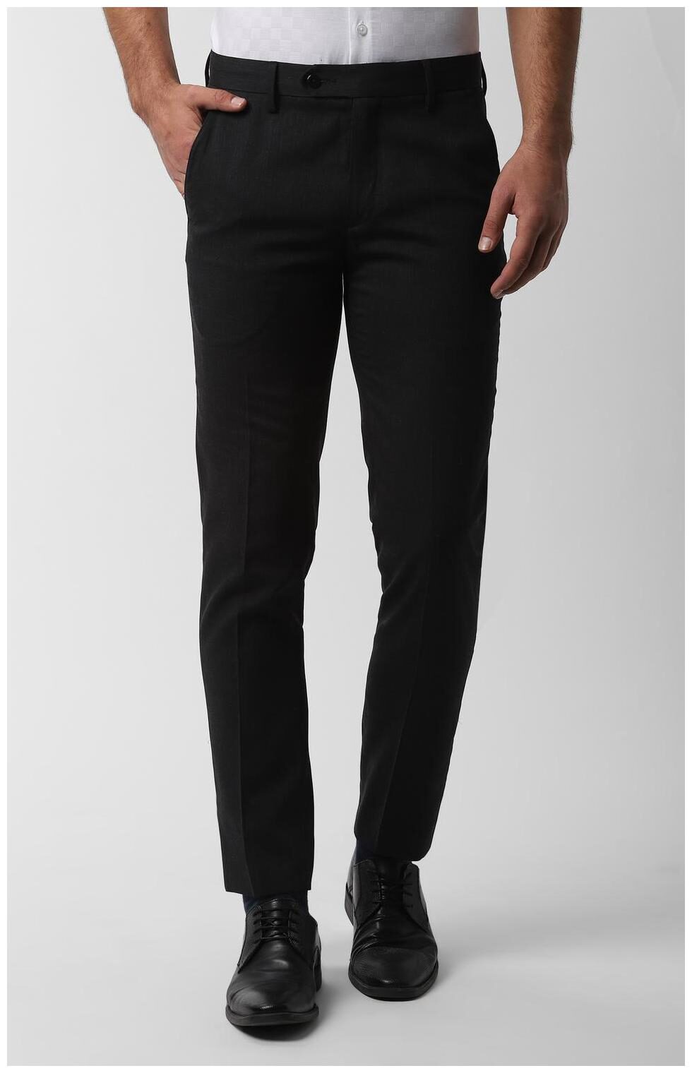 

Peter England Men Textured Slim Fit Formal Trouser - Black