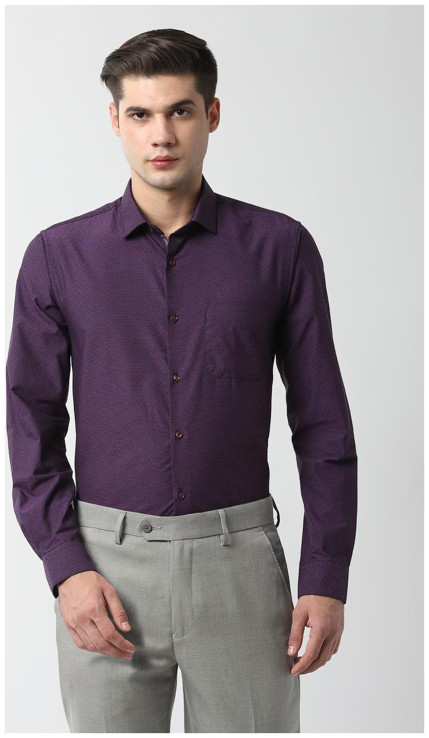 

Peter England Men Slim fit Formal Shirt - Purple
