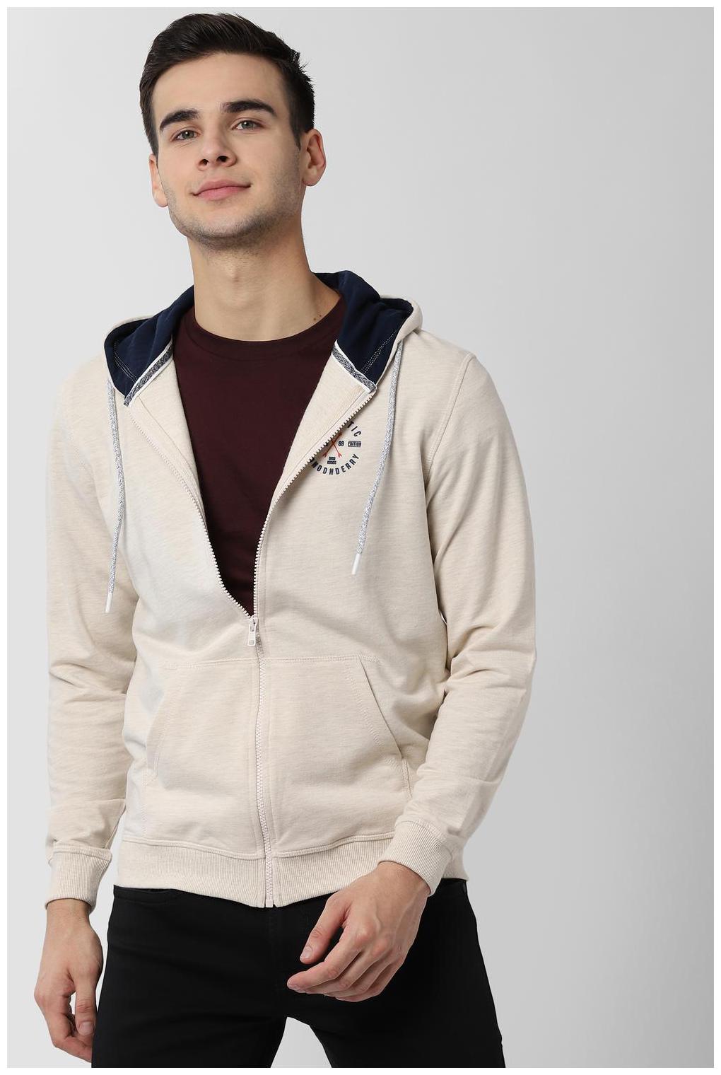

Peter England Men Beige Hooded Hoodie