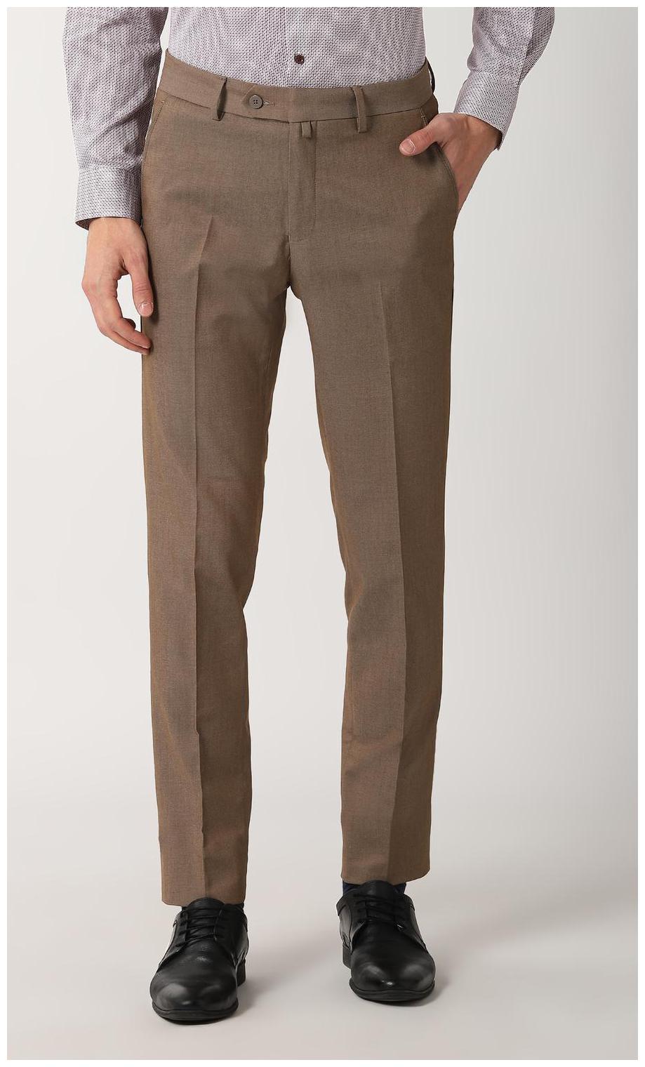

Peter England Men Textured Slim Fit Formal Trouser - Beige