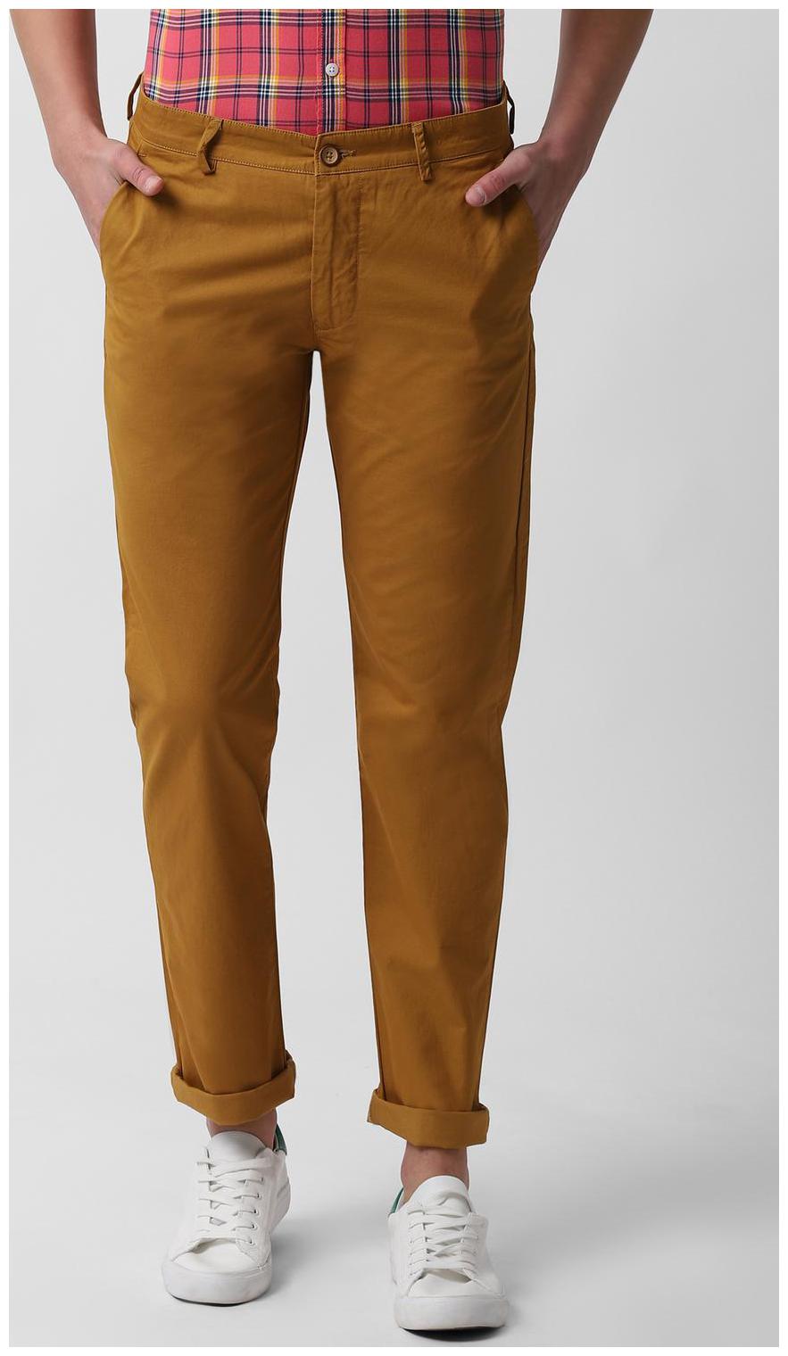 

Peter England Men Beige Solid Slim fit Regular trousers