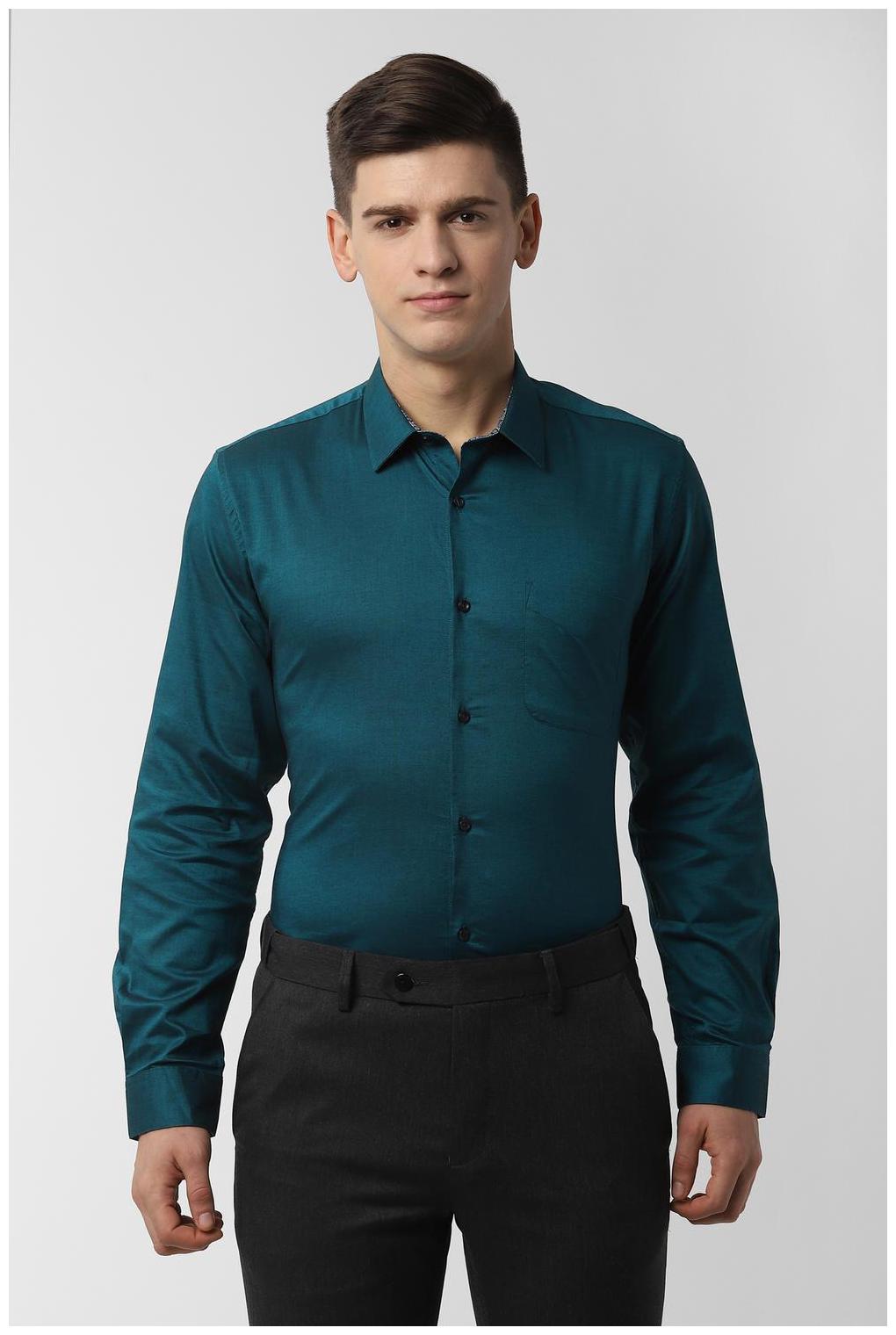 

Peter England Men Slim fit Formal Shirt - Green