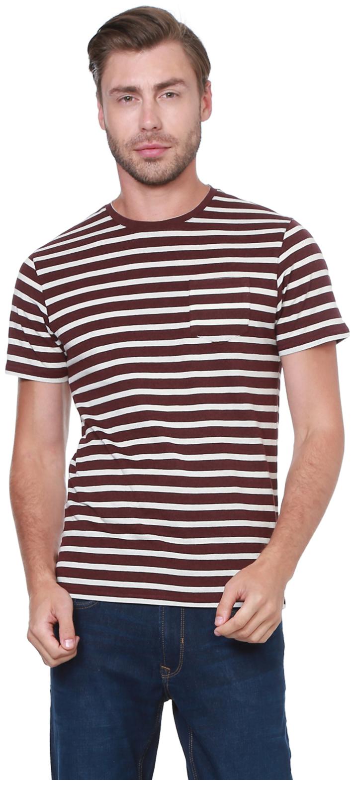 

Peter England Men Maroon Slim fit Cotton Blend Round neck T-Shirt - Pack Of 1