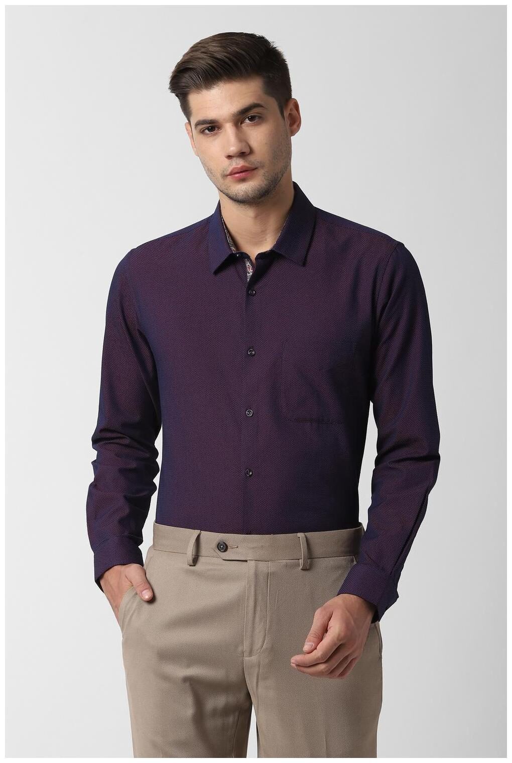

Peter England Men Slim fit Formal Shirt - Purple