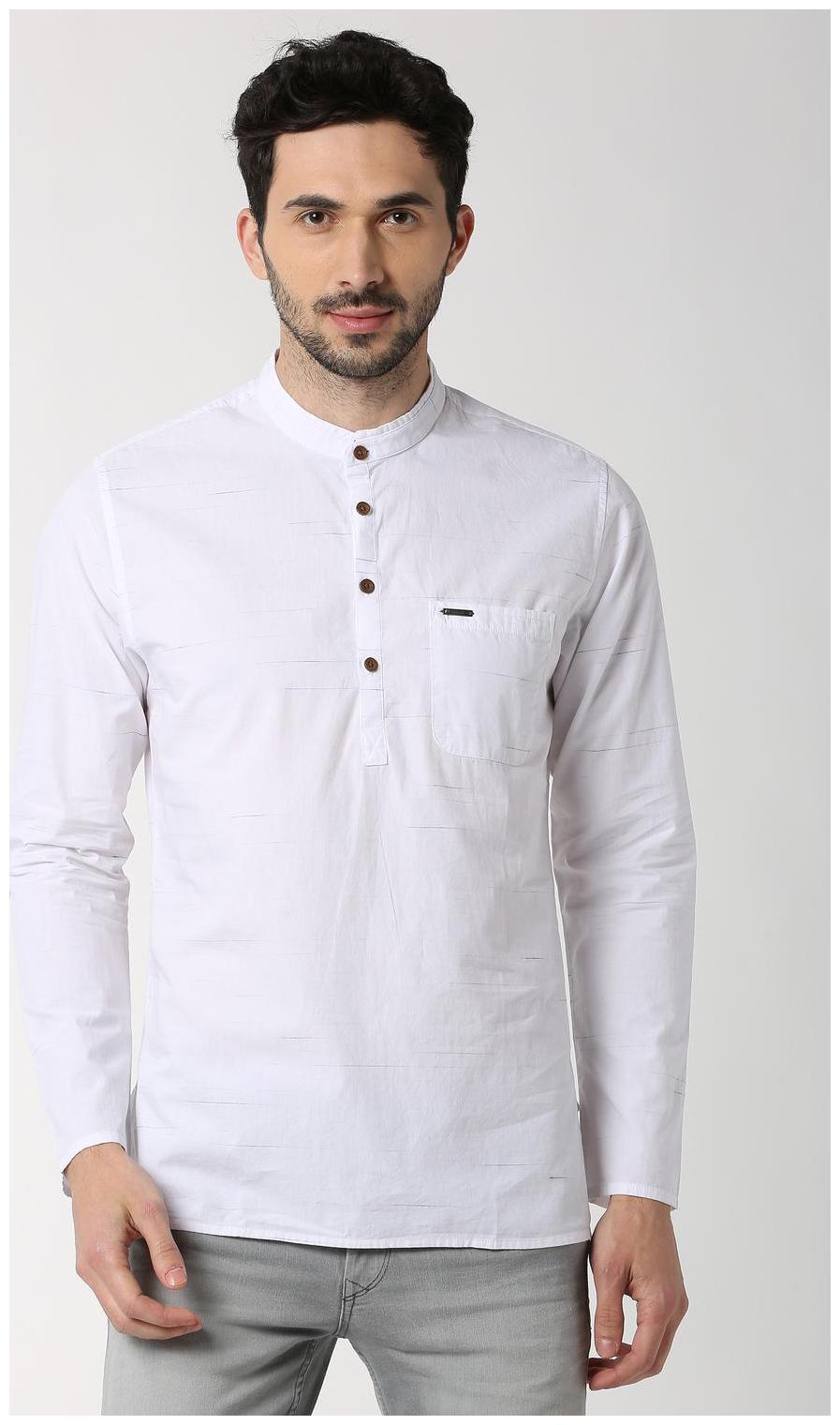 

Peter England Men White Slim Fit Kurta