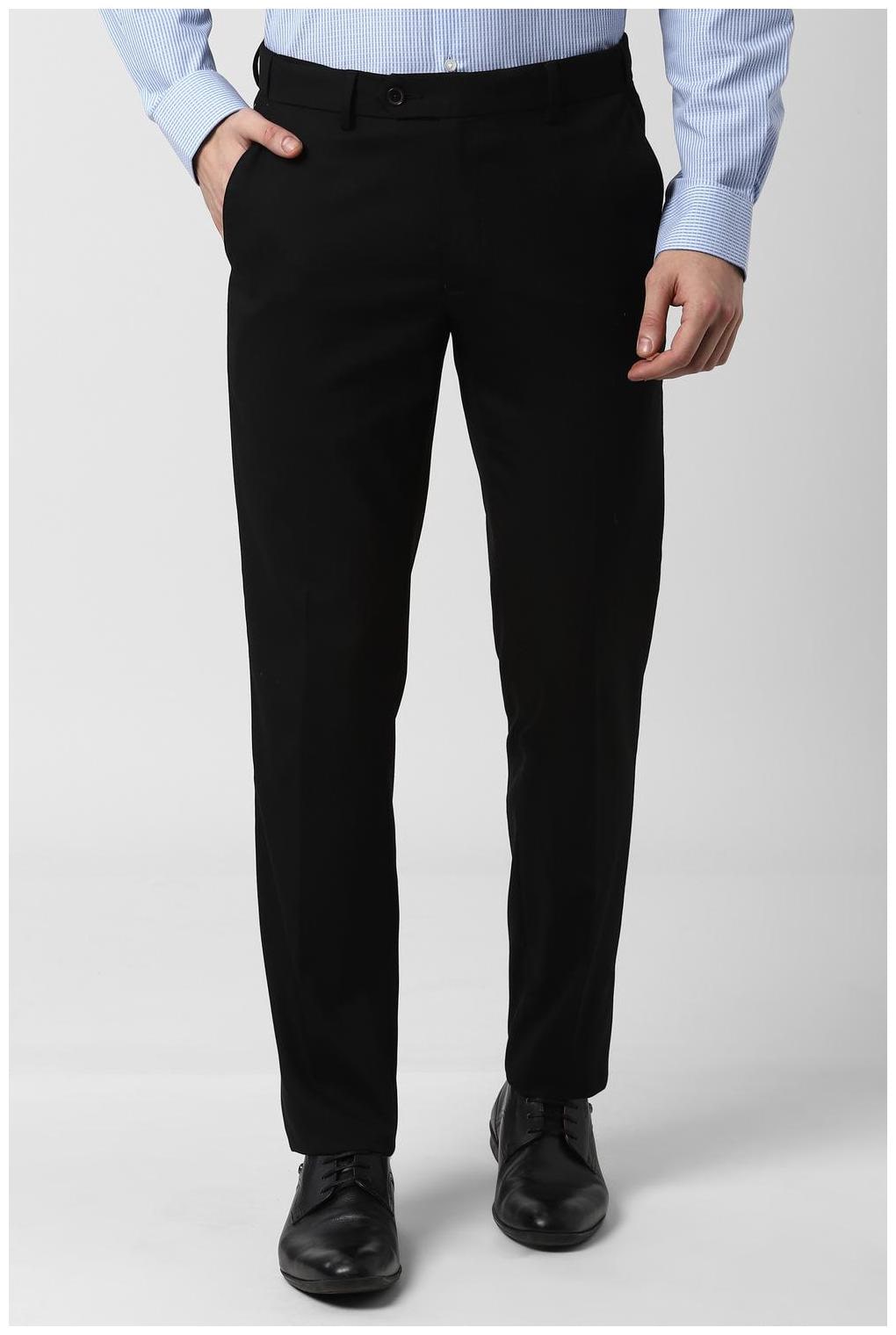 

Peter England Men Solid Slim Fit Formal Trouser - Black