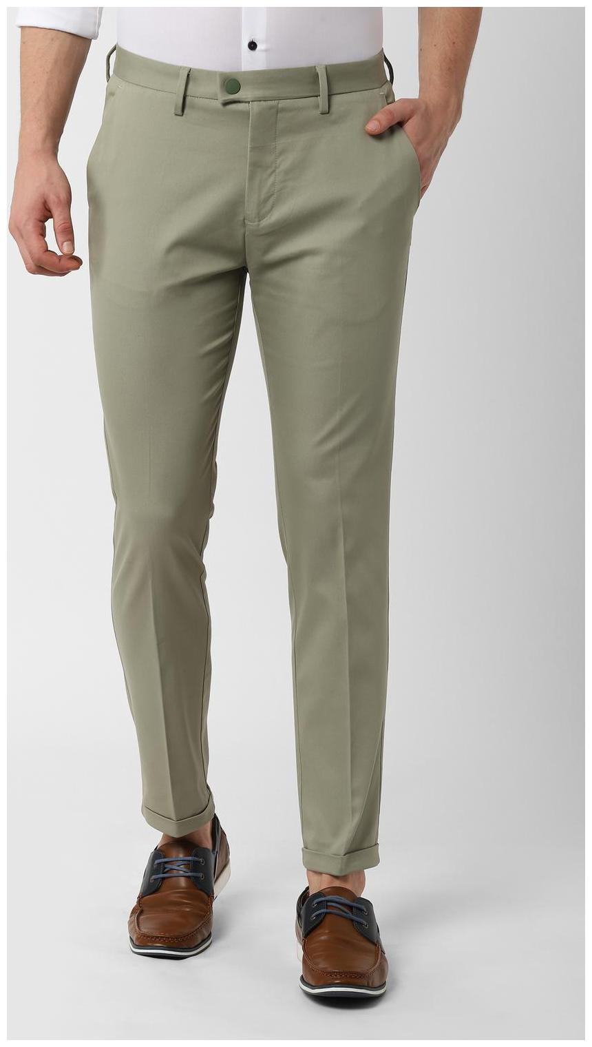 

Peter England Men Cotton BlendTRUE Trousers Green