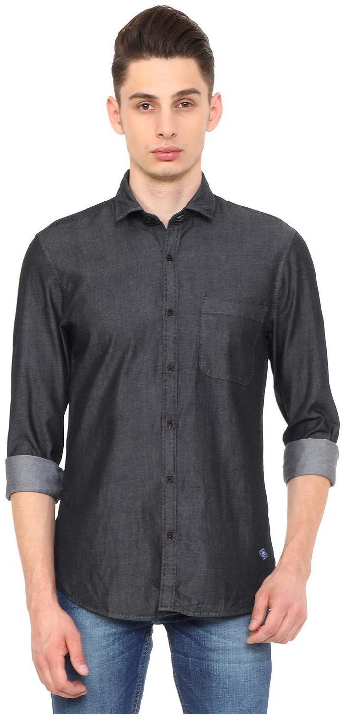 

Peter England Men Black Solid Slim Fit Casual Shirt