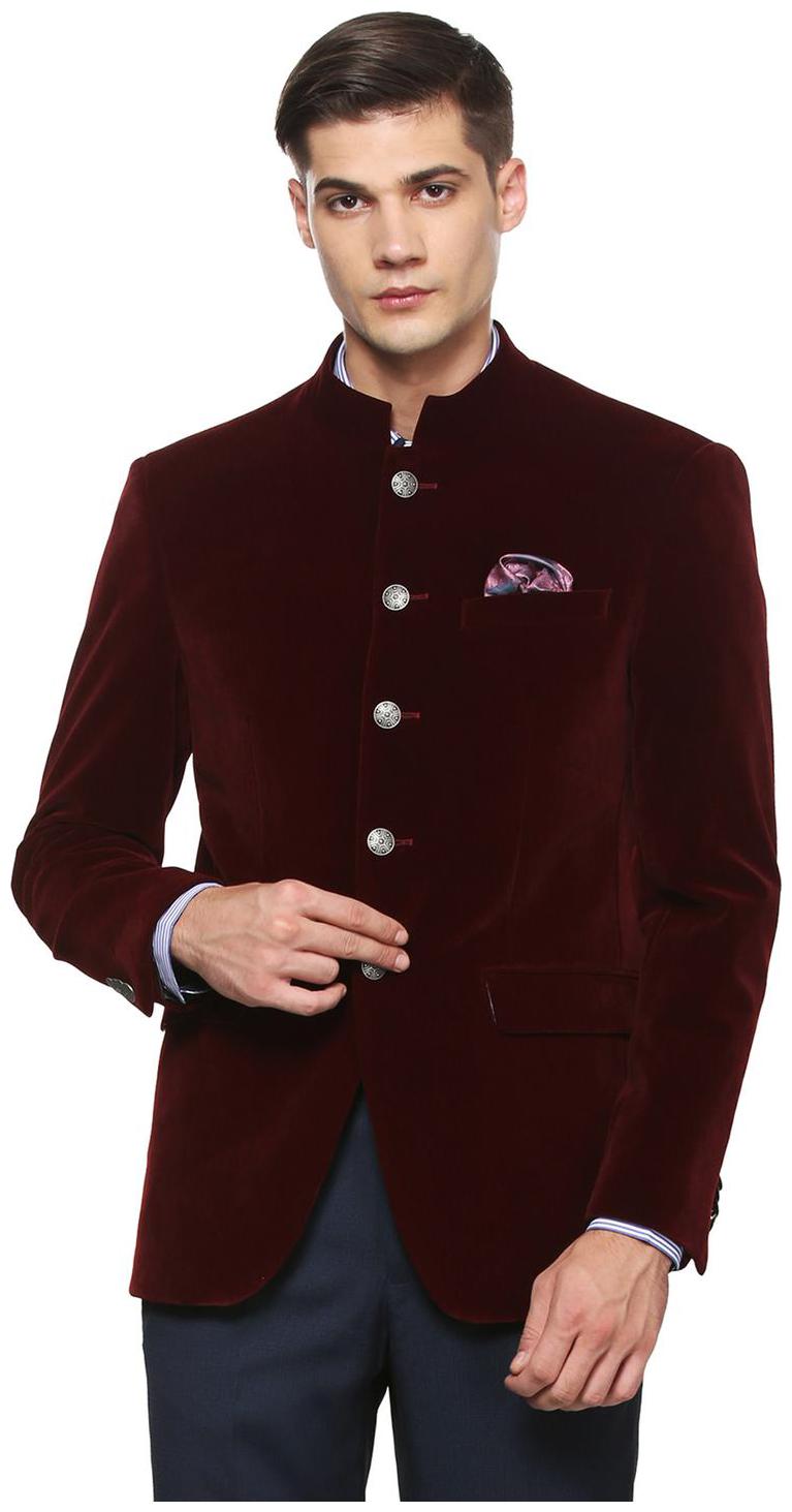 

Peter England Men Maroon Solid Slim fit Single Breasted Blazer