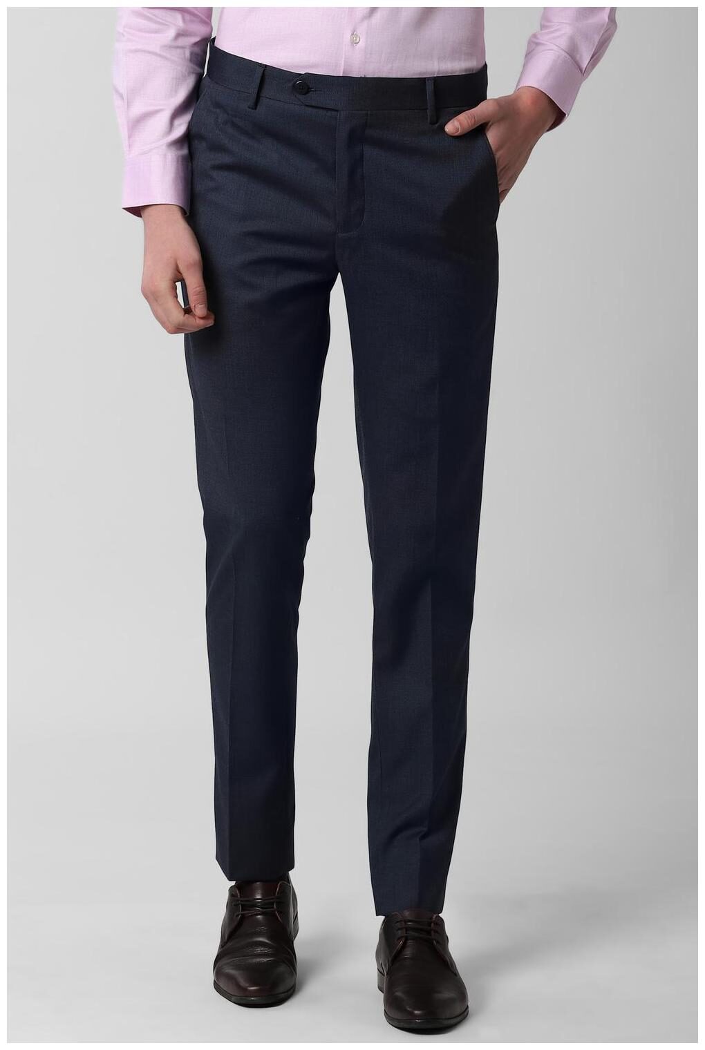 

Peter England Men Textured Slim Fit Formal Trouser - Blue