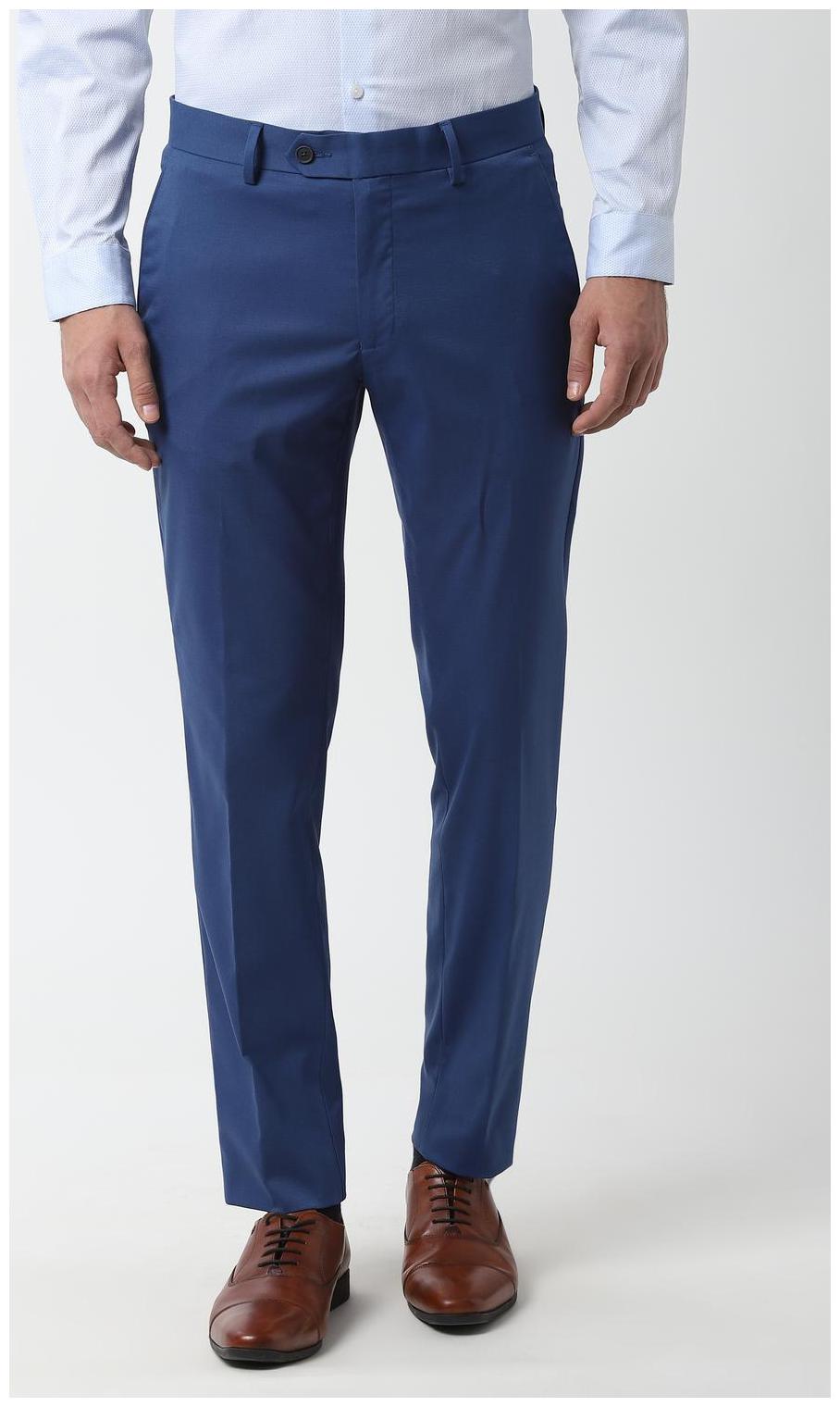 

Peter England Men Solid Slim Fit Formal Trouser - Blue