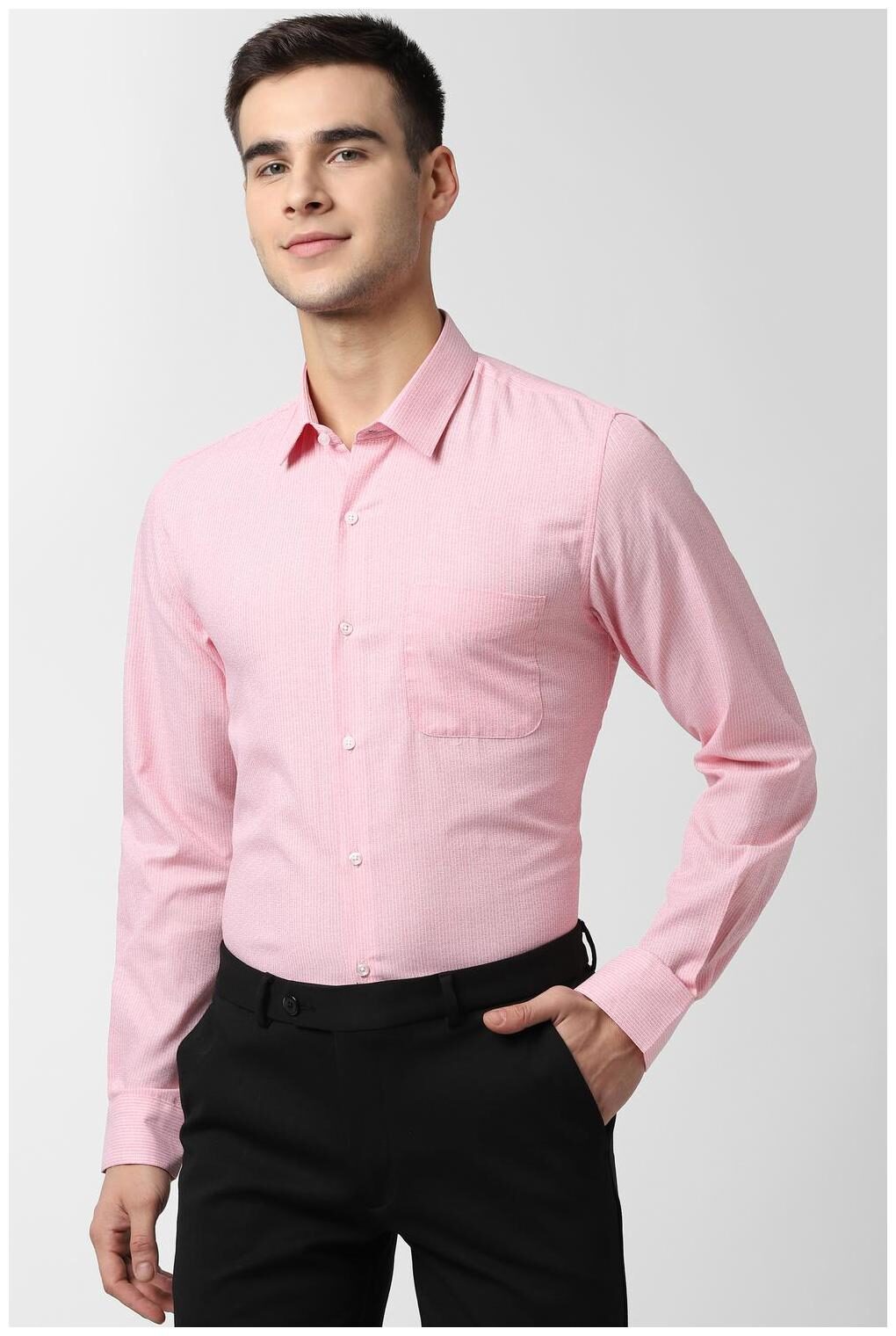 

Peter England Men Slim fit Formal Shirt - Pink