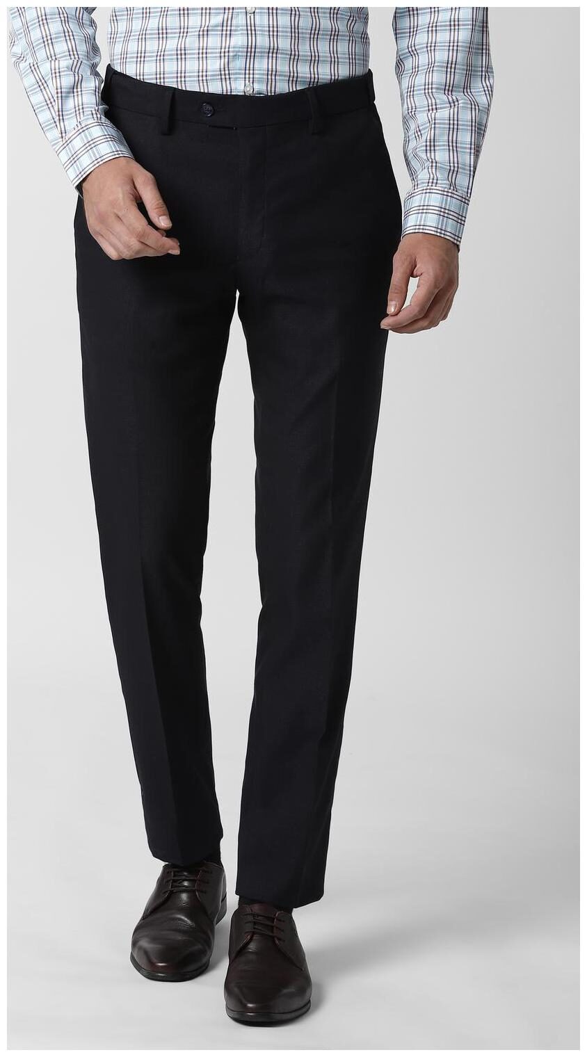 

Peter England Men Textured Slim Fit Formal Trouser - Blue