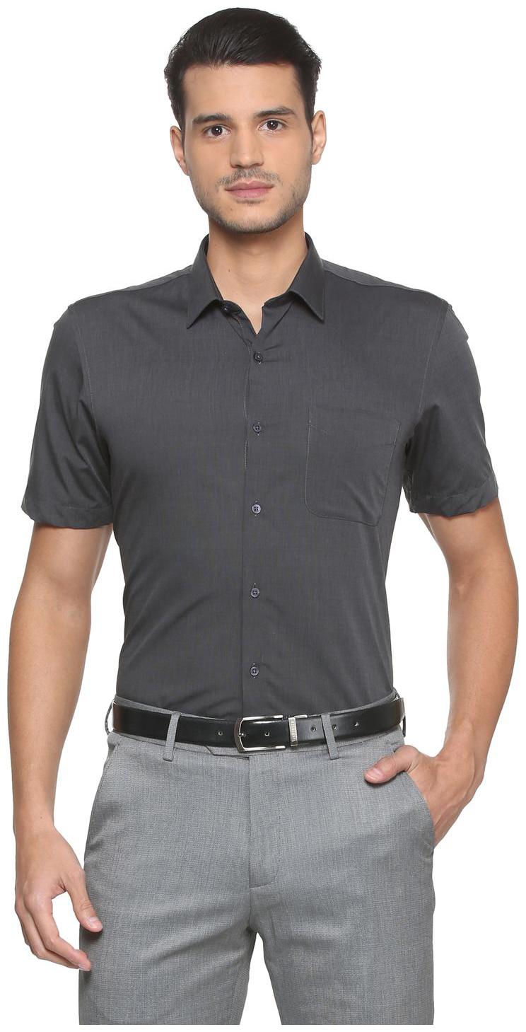 

Peter England Men Super slim fit Formal Shirt - Grey