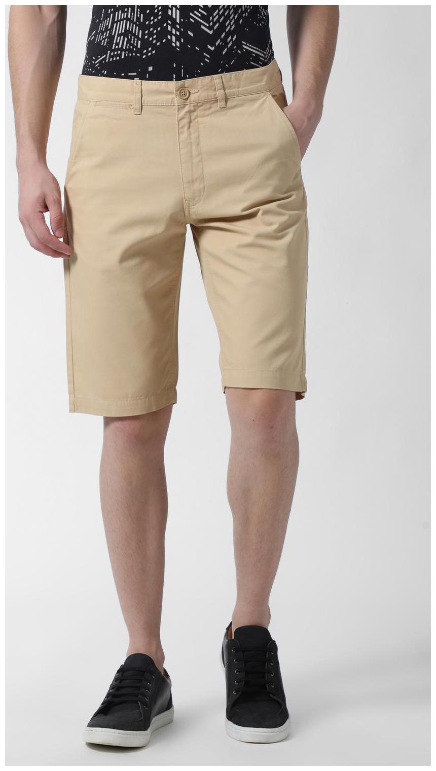 

Peter England Men Beige Slim Fit Regular Shorts