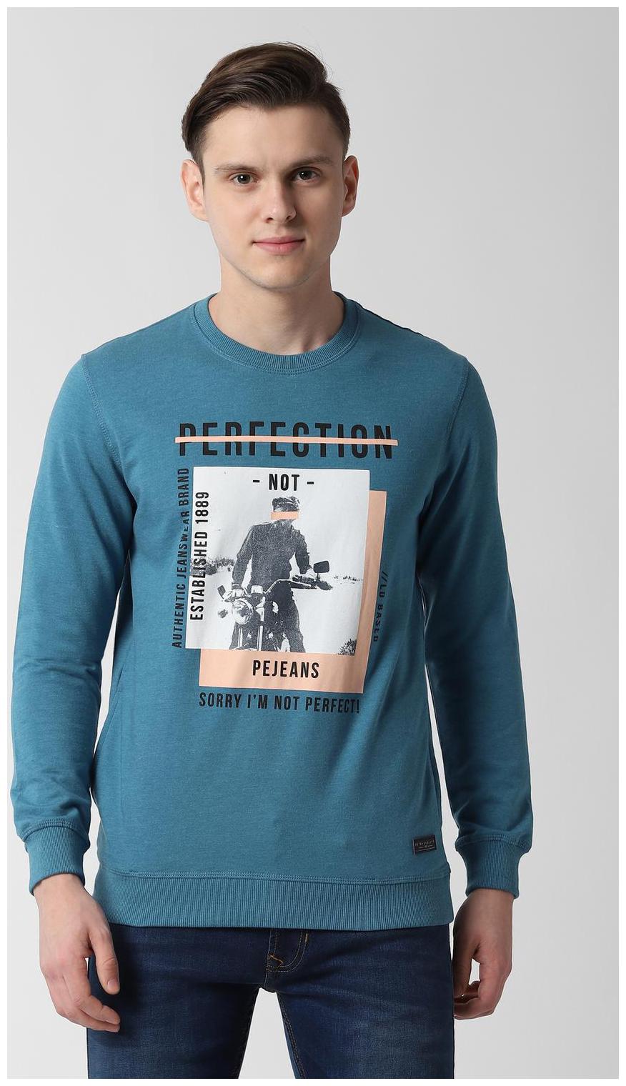 

Peter England Men Blue Round neck Sweatshirt