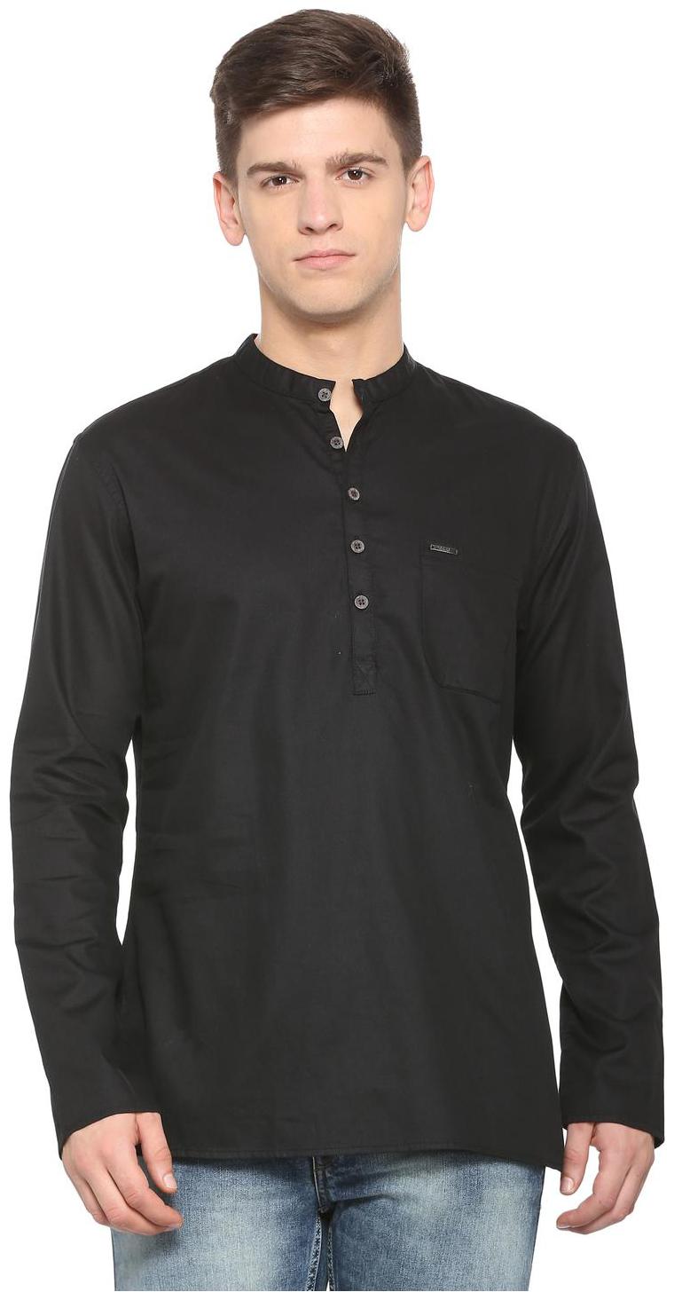 

Peter England Men Black Slim Fit Kurta