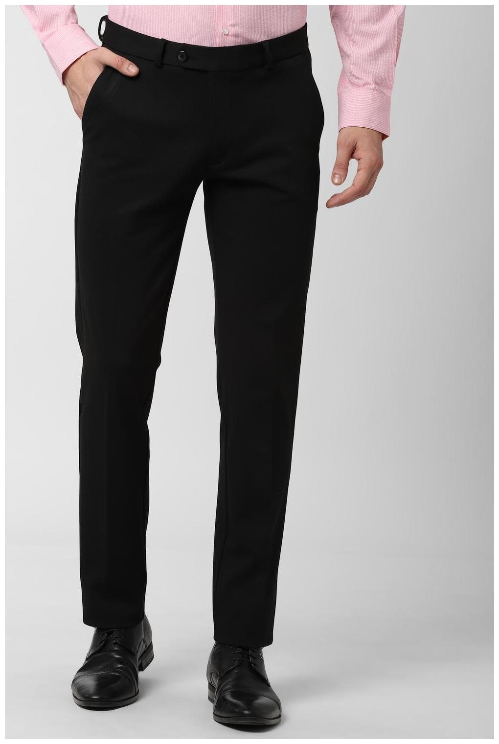 

Peter England Men Solid Slim Fit Formal Trouser - Black