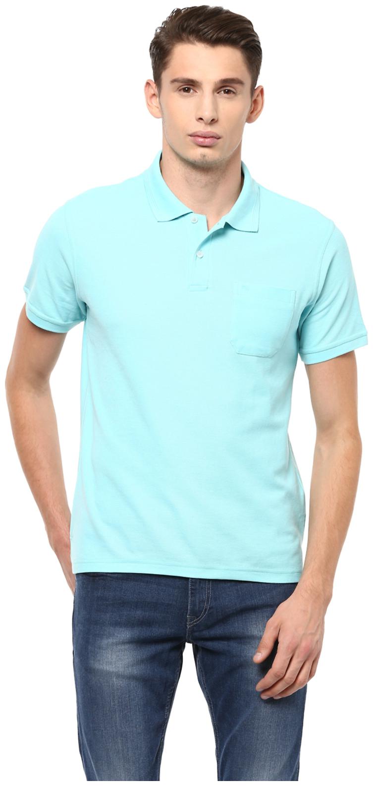 

Peter England Men Turquoise Regular fit Cotton Henley neck T-Shirt - Pack Of 1